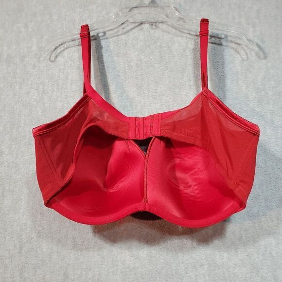 Cacique Bra Womens 42D Red Floral Padded Underwire Adjustable Mesh Band & Straps - Picture 6 of 7